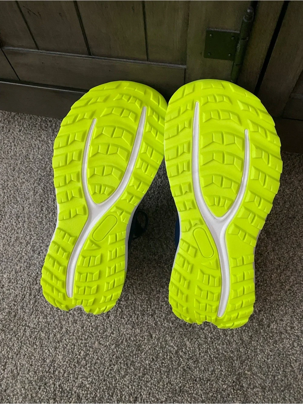 Women’s Navy Athletic Sneakers with Neon Yellow Accents